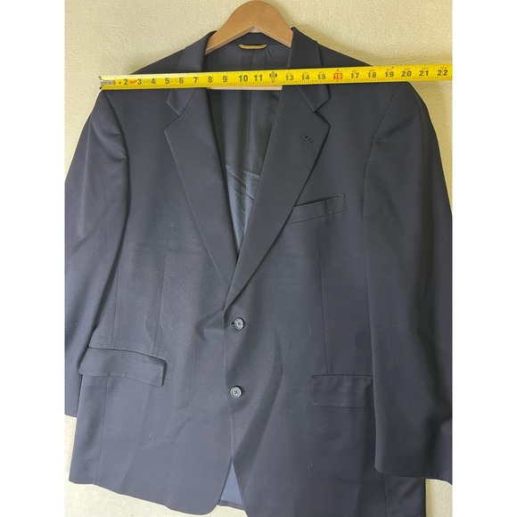 Hart Schaffner Marx Gold Trumpeter Blazer Men's 46R Navy Blue 2 Button Wool - Picture 14 of 16